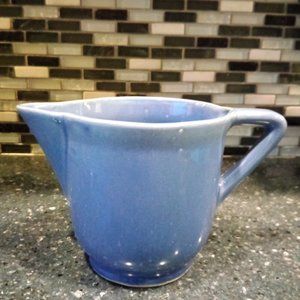 Vintage ceramic blue small pitcher Art Deco